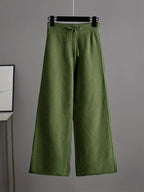 Women's Ribbed Knit Sweater and Wide-Leg Pants Set – Two-Piece Lounge Outfit