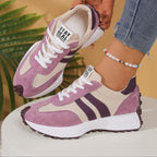 Women's Retro Platform Sneakers – Chunky Gum Sole Lace-Up Trainers