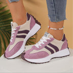 Women's Retro Platform Sneakers – Chunky Gum Sole Lace-Up Trainers