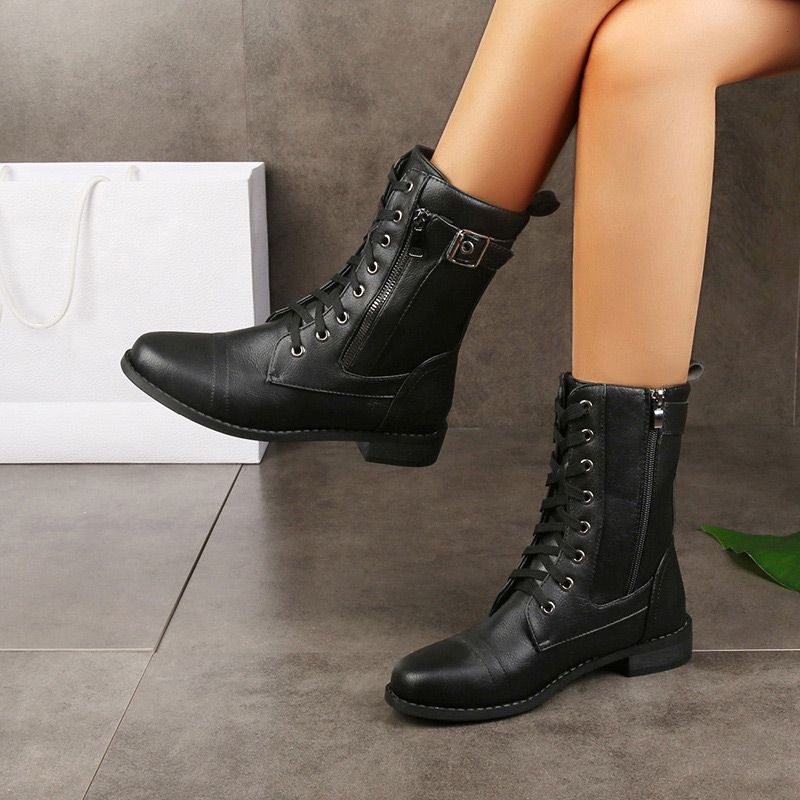 Women's Wide Fit Side Zip Ankle Boots – Soft Round Toe Everyday Boots