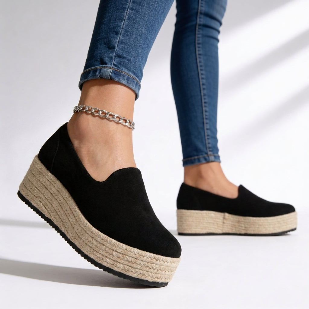 Orthopedic Platforms – Women's Slip-On Flatform Shoes with Cushioned Arch Support