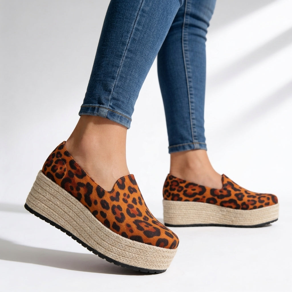 Orthopedic Platforms – Women's Slip-On Flatform Shoes with Cushioned Arch Support