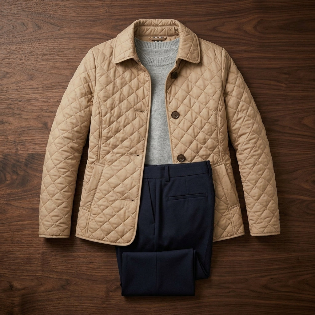 Women's Quilted Button-Up Jacket – Relaxed Fit Lightweight Fall Jacket