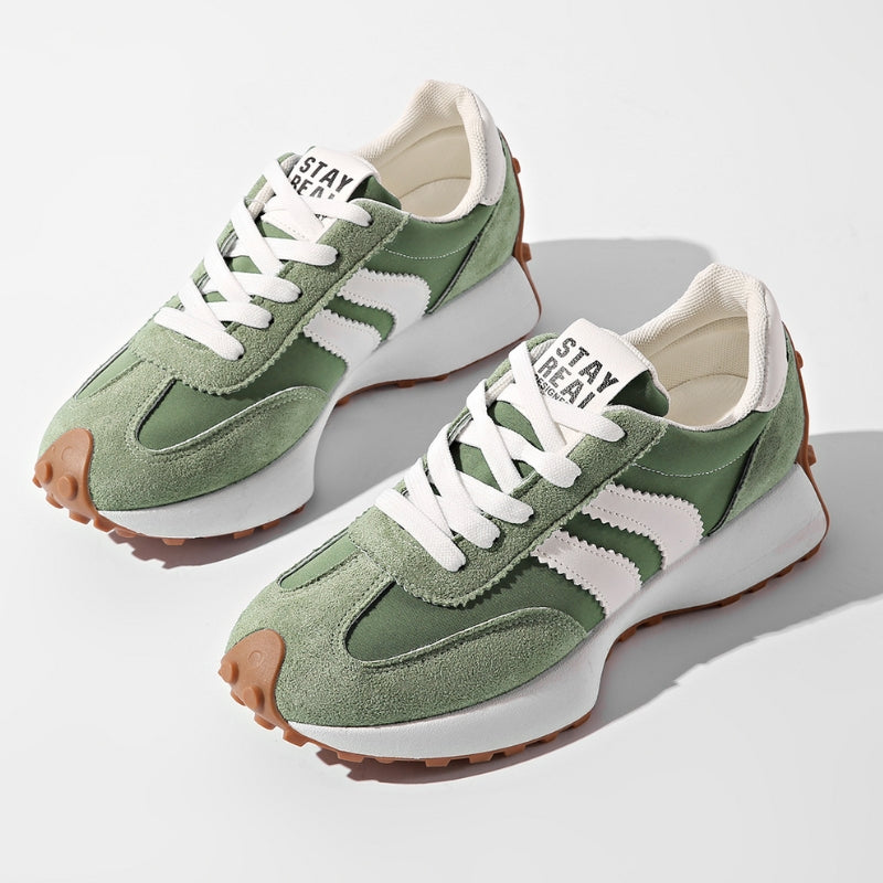 Women's Retro Platform Sneakers – Chunky Gum Sole Lace-Up Trainers