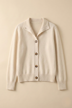 Eloise | Women Mock Neck Statement Button Knit Cardigan