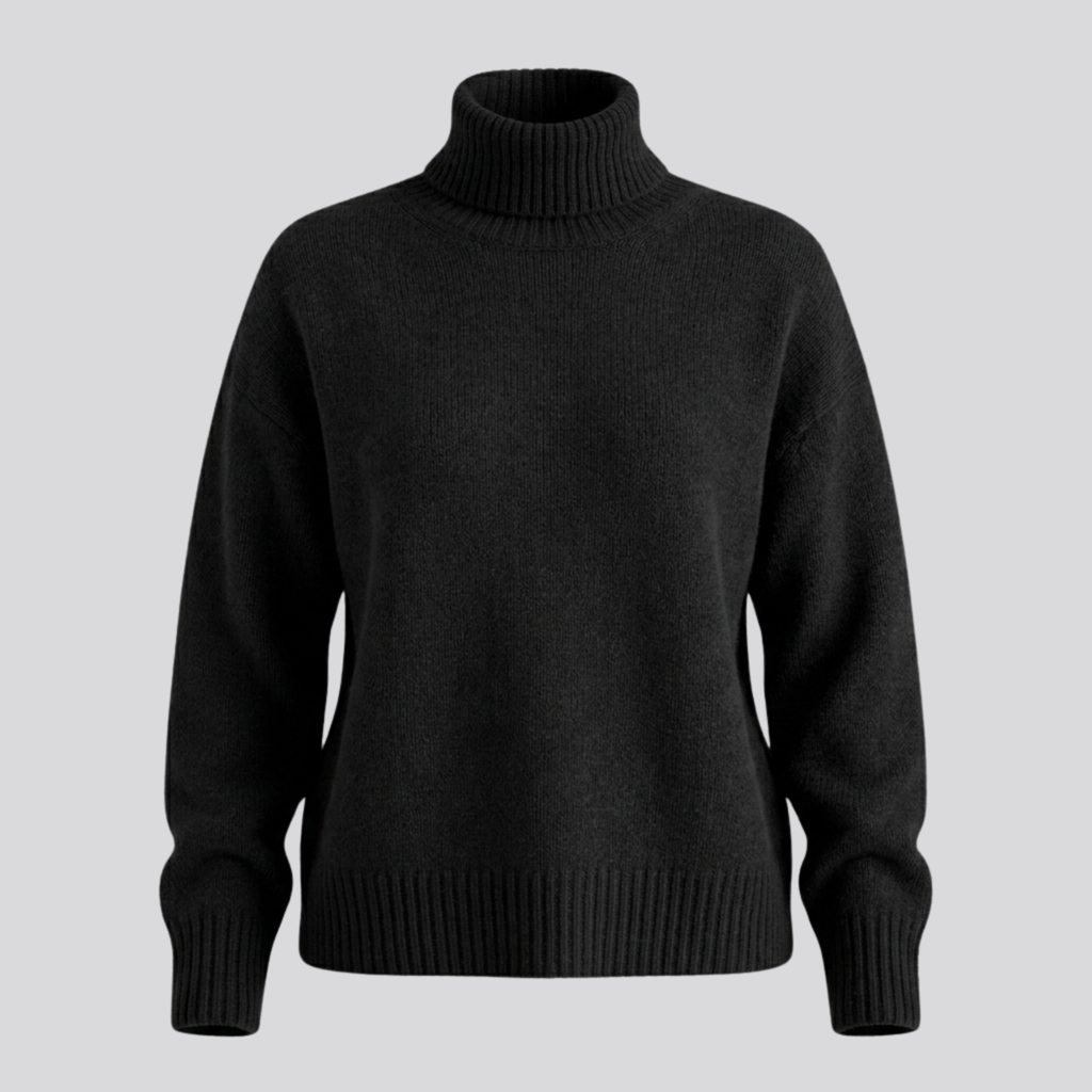 Willa | Women Merino Wool Blend Fuzzy Oversized Turtleneck Sweater
