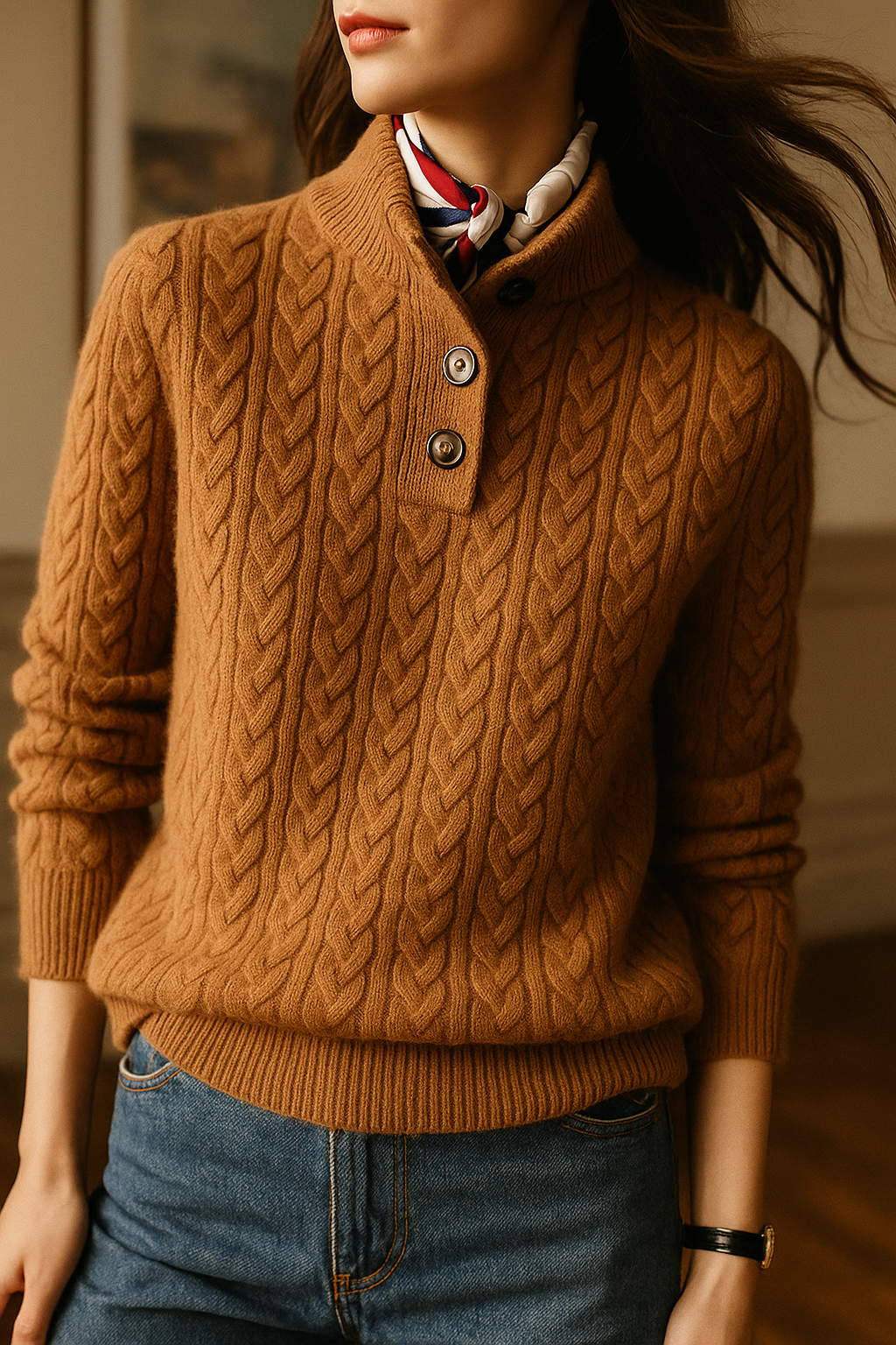 Women's Button-Up Cashmere Sweater