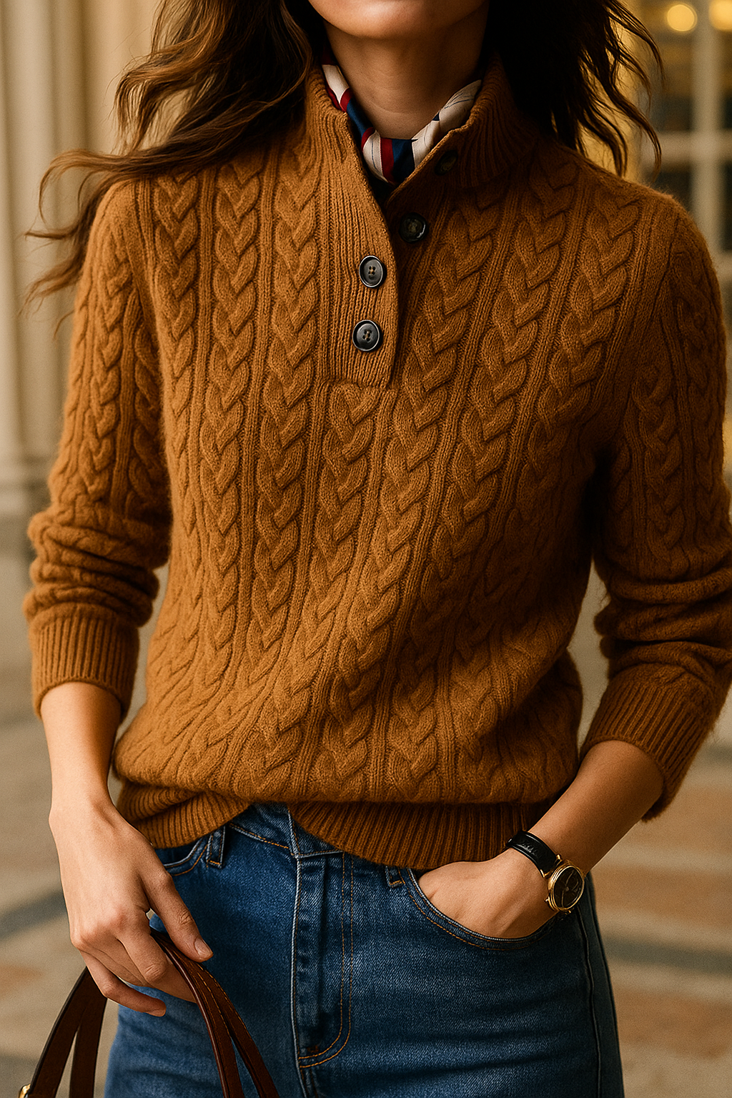 Women's Button-Up Cashmere Sweater