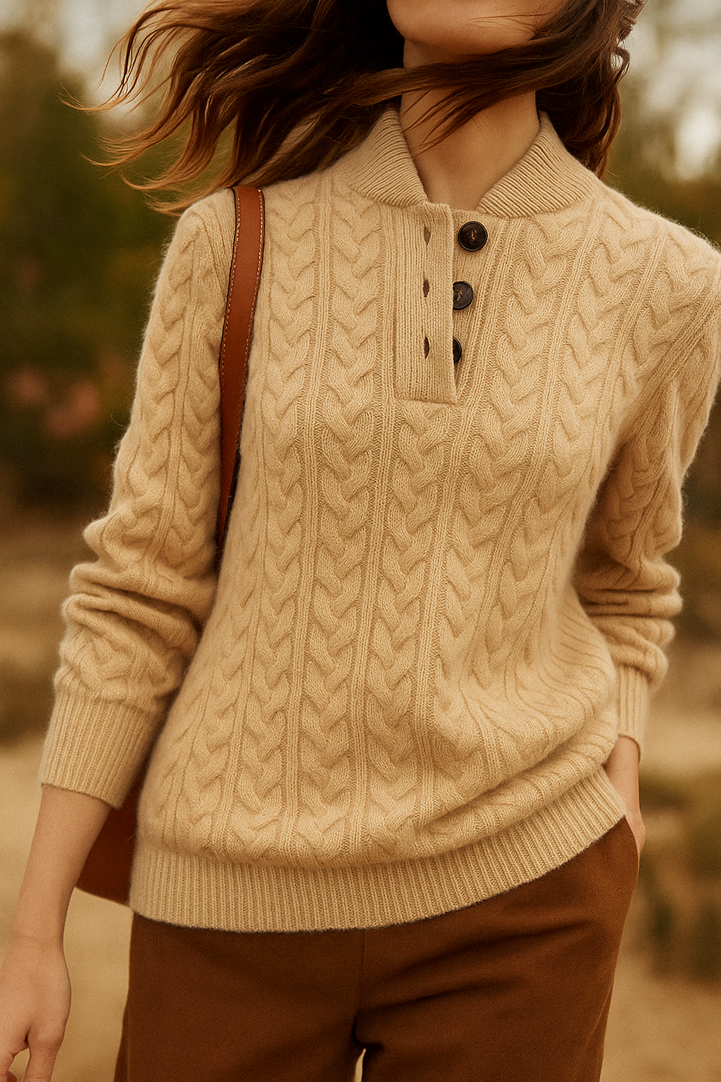 Women's Button-Up Cashmere Sweater