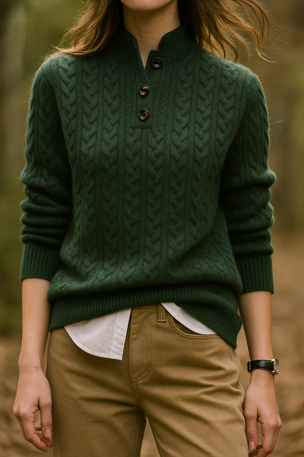 Women's Button-Up Cashmere Sweater