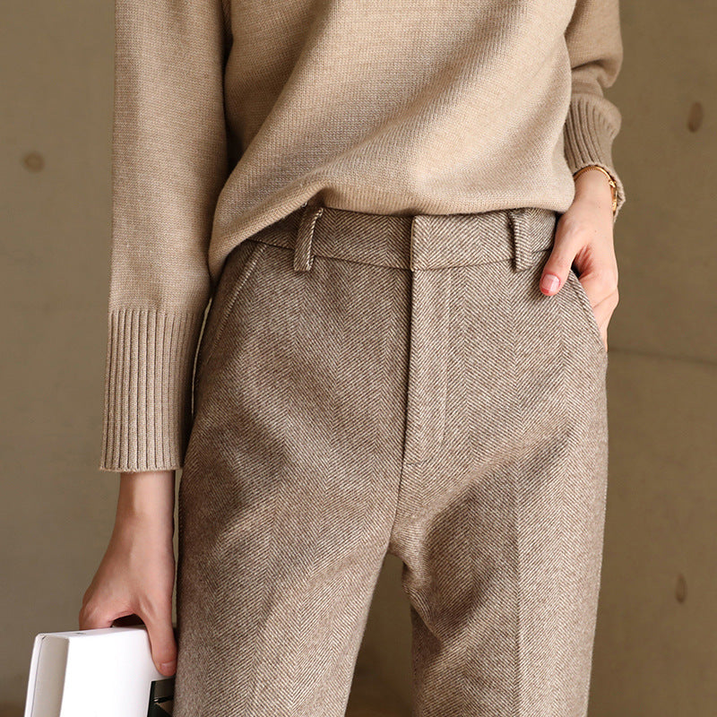 Camille | Women High Waist Straight Leg Tailored Trousers
