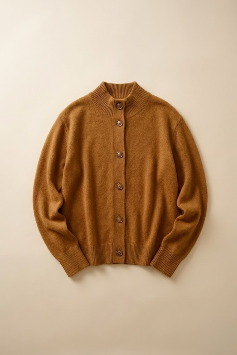 Eloise | Women Mock Neck Statement Button Knit Cardigan