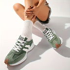 Women's Retro Platform Sneakers – Chunky Gum Sole Lace-Up Trainers