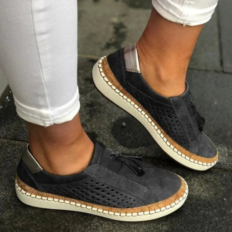 Women's Cushioned Slip-On Flats – Comfortable Elegant Everyday Shoes