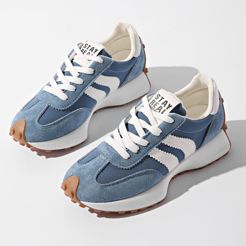 Women's Retro Platform Sneakers – Chunky Gum Sole Lace-Up Trainers
