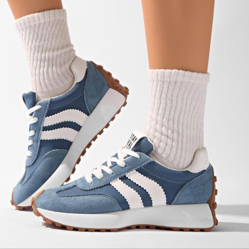 Women's Retro Platform Sneakers – Chunky Gum Sole Lace-Up Trainers