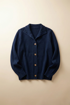 Eloise | Women Mock Neck Statement Button Knit Cardigan