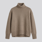 Willa | Women Merino Wool Blend Fuzzy Oversized Turtleneck Sweater