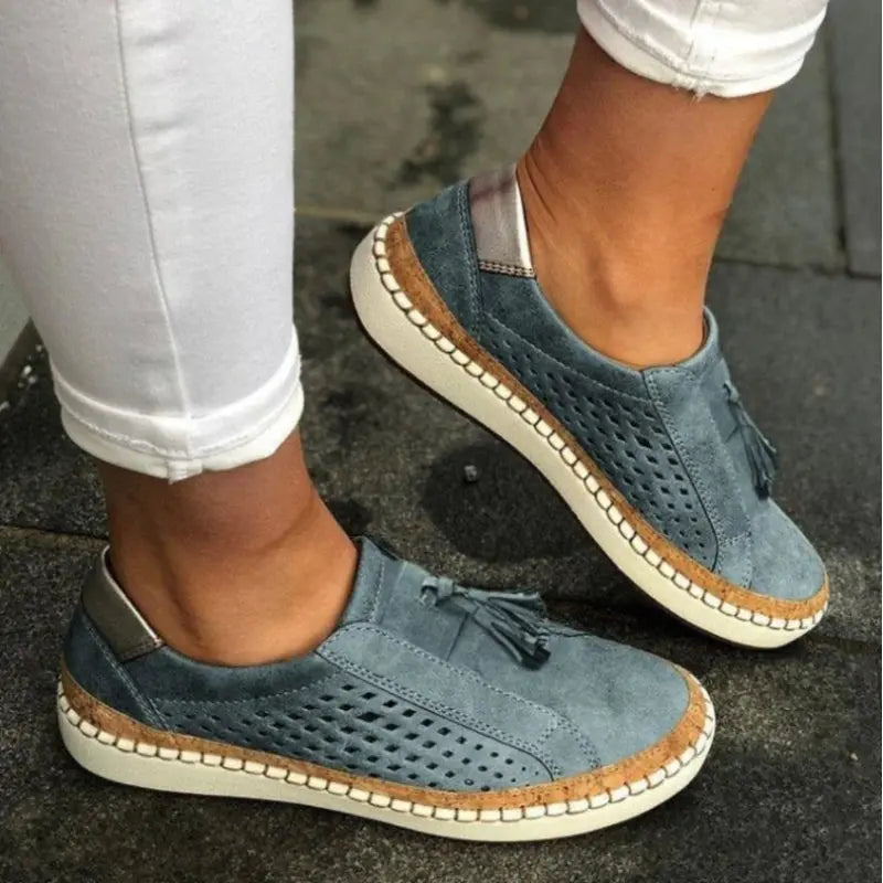 Women's Cushioned Slip-On Flats – Comfortable Elegant Everyday Shoes