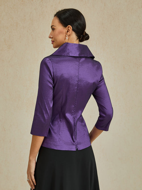 3/4 Sleeve Taffeta Blouse