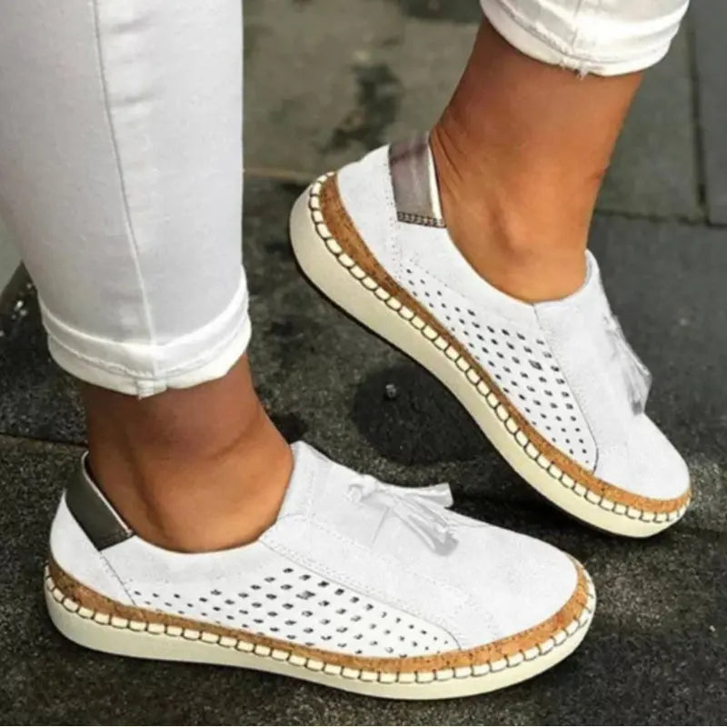 Women's Cushioned Slip-On Flats – Comfortable Elegant Everyday Shoes