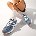 Women's Retro Platform Sneakers – Chunky Gum Sole Lace-Up Trainers