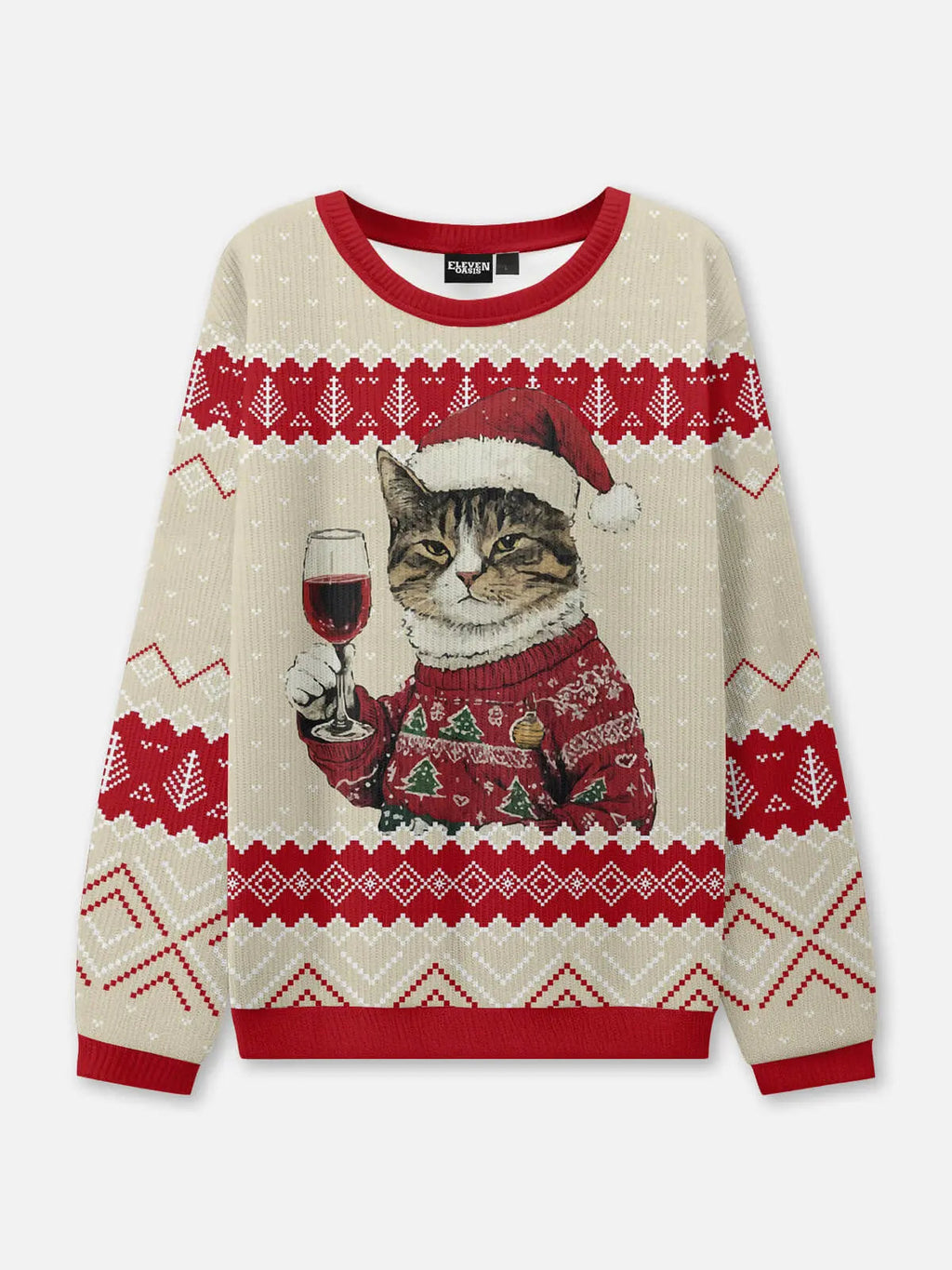 Vera | Women Wine Cat Ugly Christmas Sweater