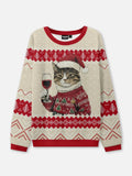 Vera | Women Wine Cat Ugly Christmas Sweater