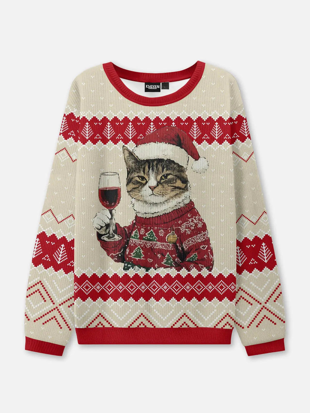 Vera | Women Wine Cat Ugly Christmas Sweater