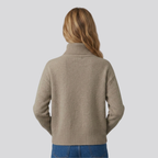 Willa | Women Merino Wool Blend Fuzzy Oversized Turtleneck Sweater