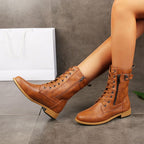 Women's Wide Fit Side Zip Ankle Boots – Soft Round Toe Everyday Boots