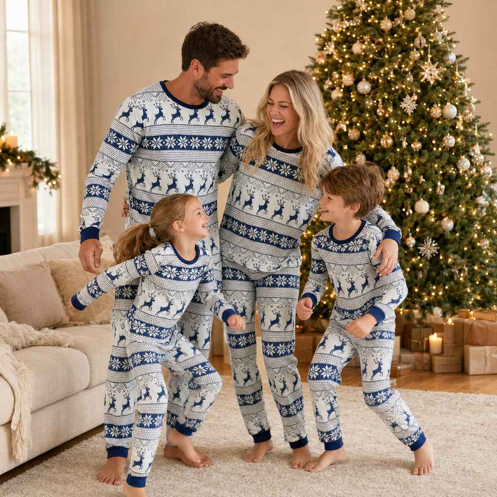 Helena | Matching Family Nordic Reindeer Christmas Pajamas