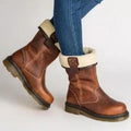 Women's Sherpa-Lined Mid-Calf Winter Boots – Fold-Over Cuff Snow Boots