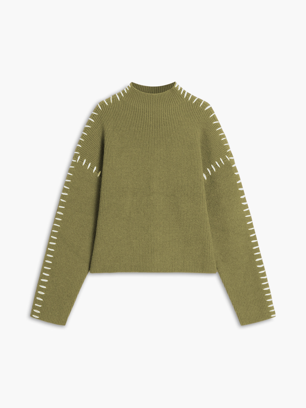 Women's Oversized Mock Neck Sweater – Minimal Long Sleeve Knit Pullover