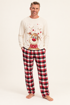 Irene | Matching Family Reindeer Christmas Pajamas with Plaid Pants