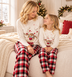 Irene | Matching Family Reindeer Christmas Pajamas with Plaid Pants