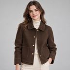 Women's Single-Breasted Blazer – Notch Lapel Straight Cut Tailored Jacket