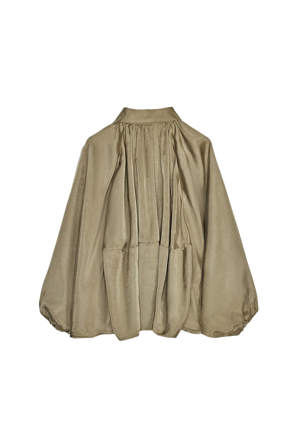 Women's Ruched Bomber Jacket – Draped Zip-Up Jacket with Shirt Collar