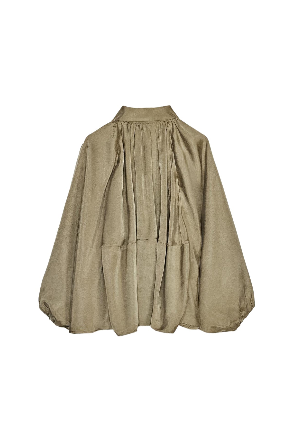 Women's Ruched Bomber Jacket – Draped Zip-Up Jacket with Shirt Collar