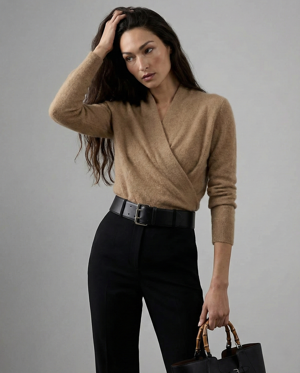 Beatrix | Women Crossover Collar Knit Sweater