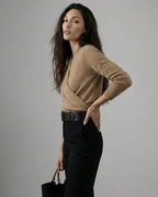 Beatrix | Women Crossover Collar Knit Sweater