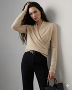 Beatrix | Women Crossover Collar Knit Sweater