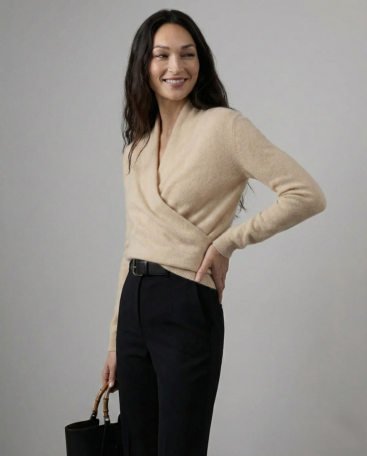 Beatrix | Women Crossover Collar Knit Sweater