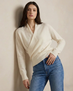 Beatrix | Women Crossover Collar Knit Sweater
