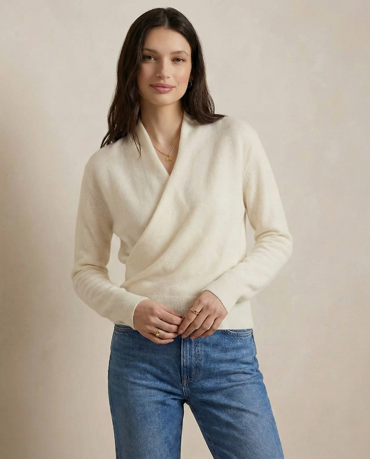 Beatrix | Women Crossover Collar Knit Sweater