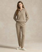 Adeline | Women Polo Collar Knit Sweater and Harem Pants Two Piece Set