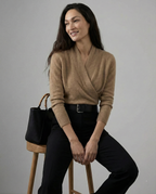 Beatrix | Women Crossover Collar Knit Sweater