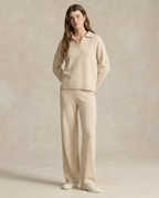 Adeline | Women Polo Collar Knit Sweater and Harem Pants Two Piece Set