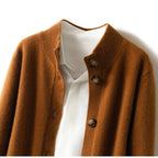 Eloise | Women Mock Neck Statement Button Knit Cardigan