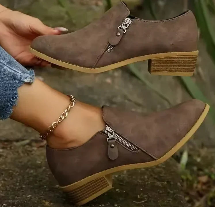 Women's Faux Suede Ankle Booties – Plush Cushioned Insole Comfort Boots